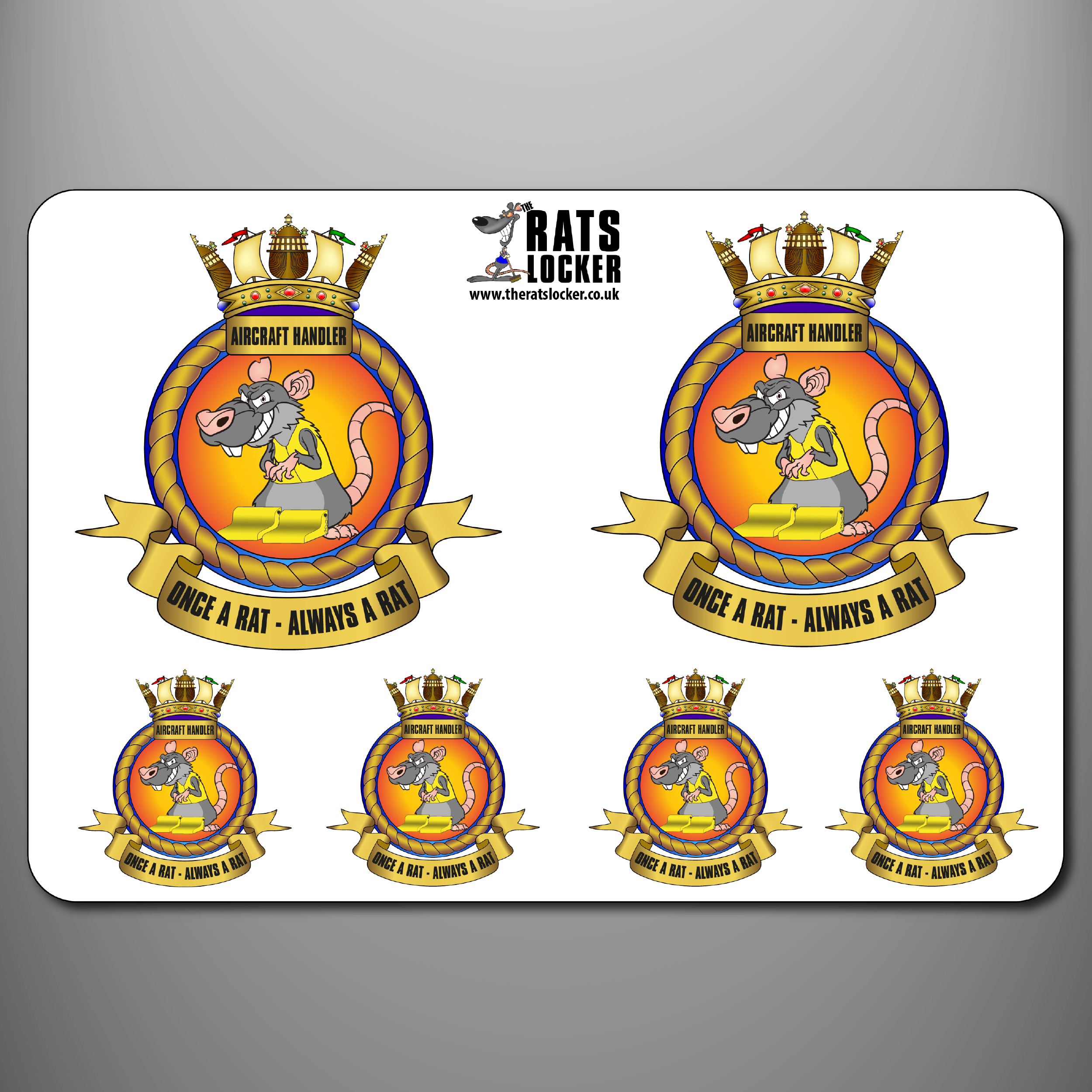 Aircraft Handler - 'Once a Rat...' Self Adhesive Sticker Sheet