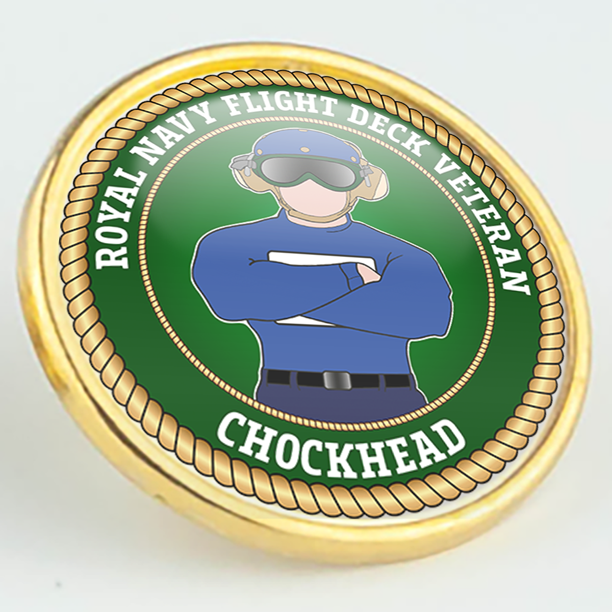 Royal Navy Flight Deck Veteran 'Chockhead' Pin/Lapel Badge