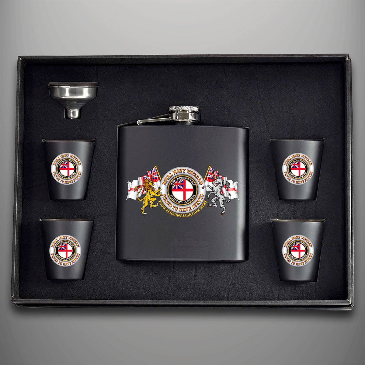 Proud to Have Served 'These Colours Don't Run' Hip Flask - Personalised