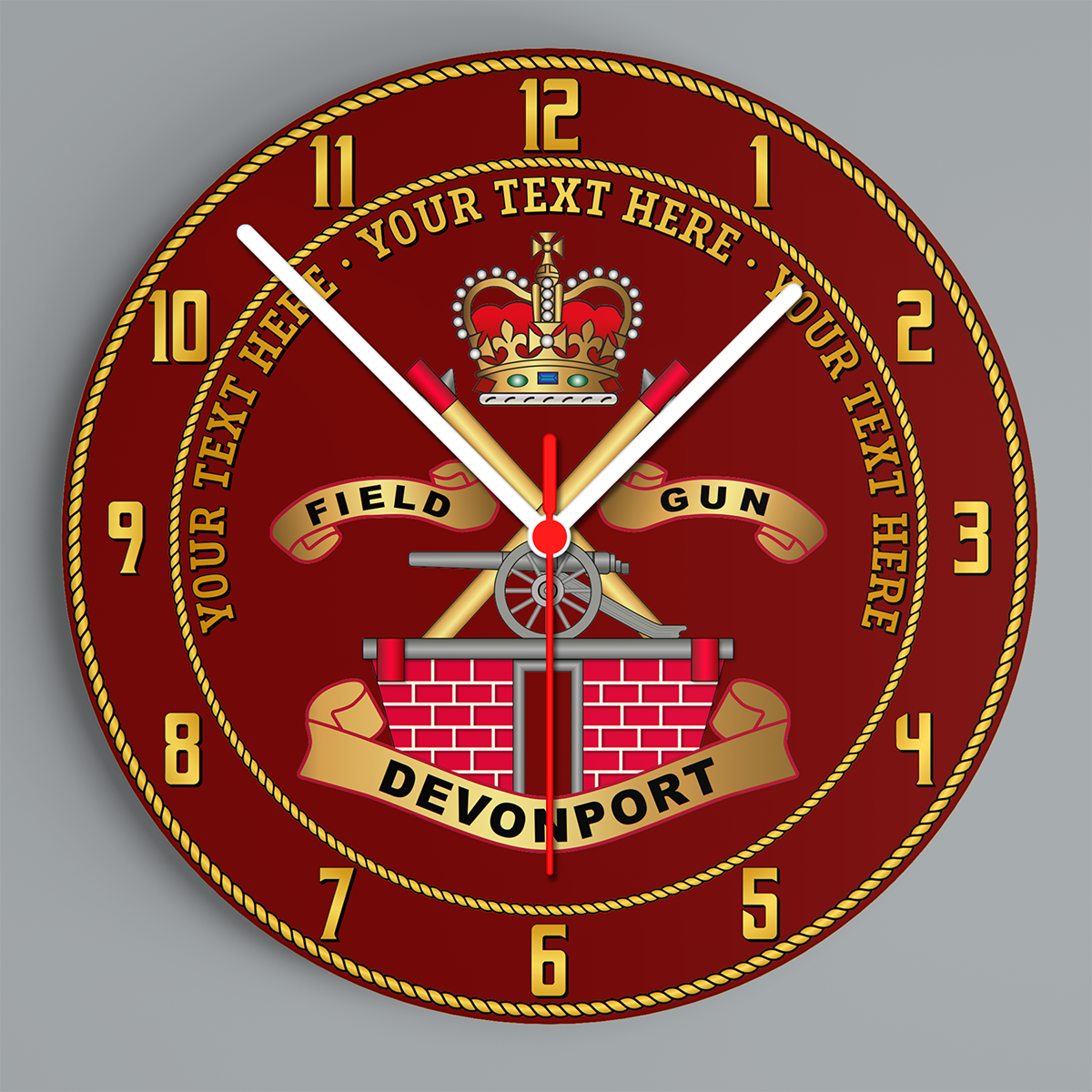 Devonport Field Gun Crew Glass Hanging Photo Clock - Personalised