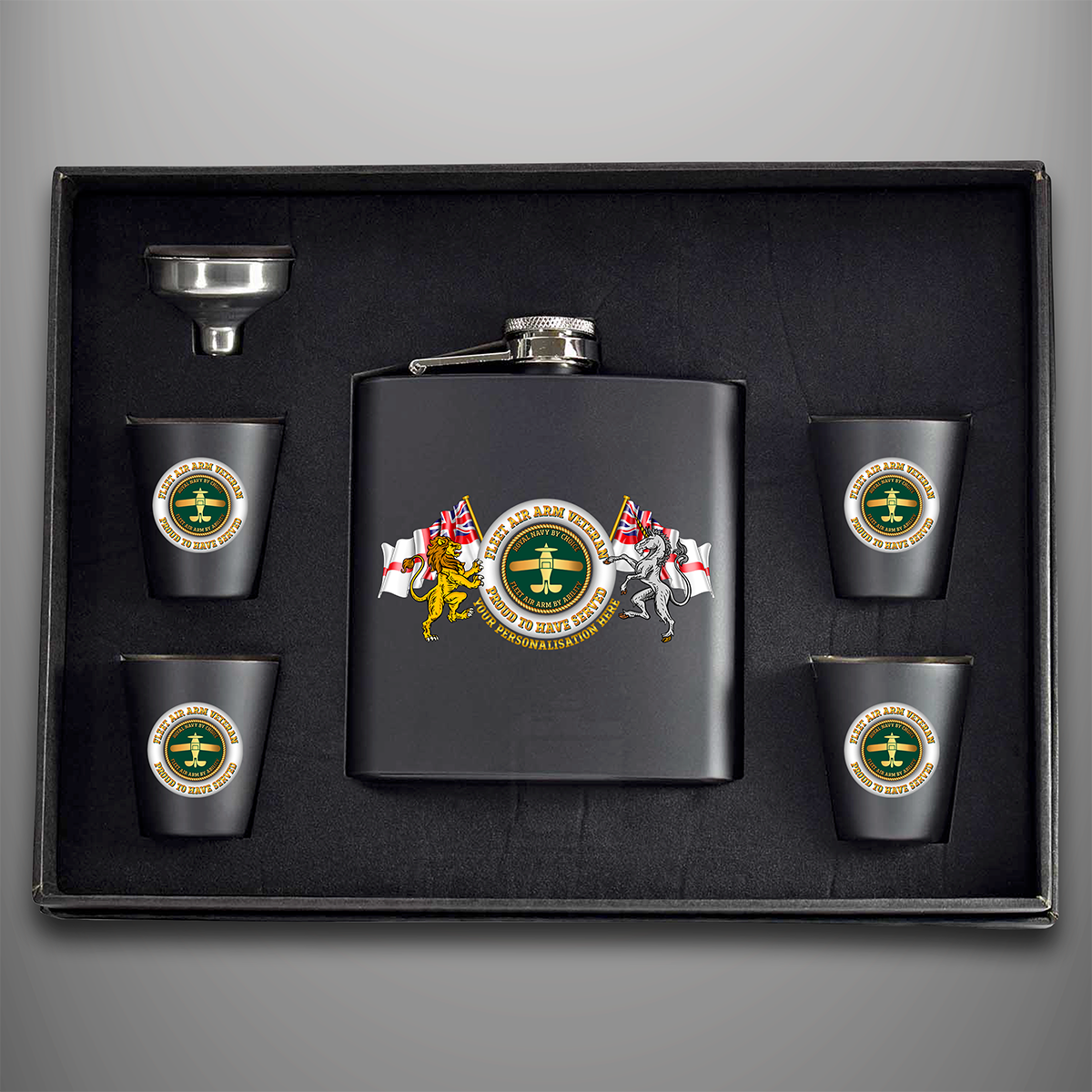 Proud to Have Served 'Fleet Air Arm' Hip Flask - Personalised