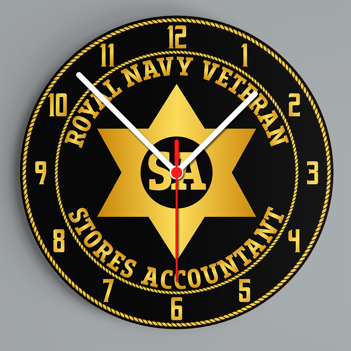 Royal Navy Veteran 'Stores Accountant' Glass Hanging Photo Clock