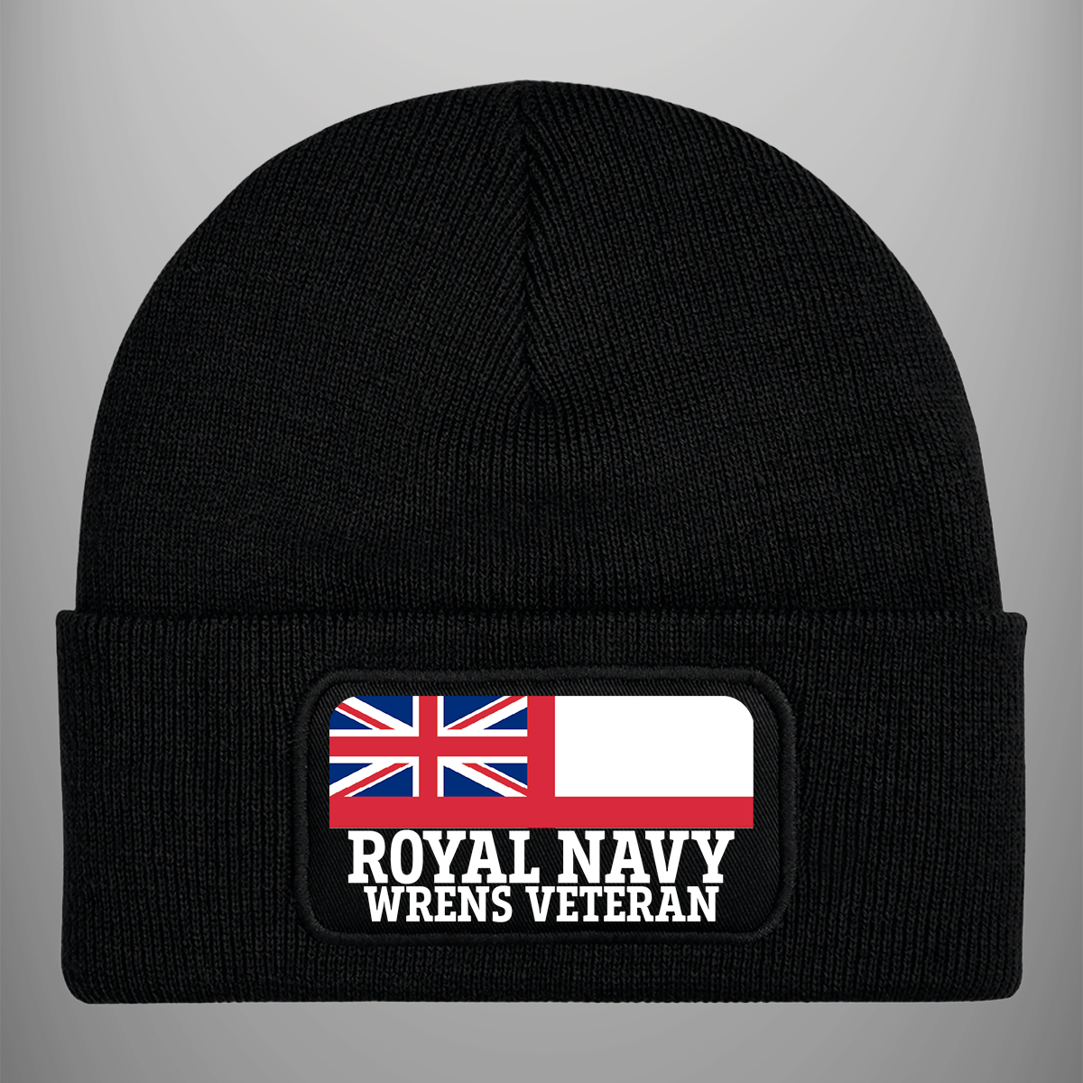 Women’s Royal Naval Service Veteran ‘Ensign’ Patch Beanie in black