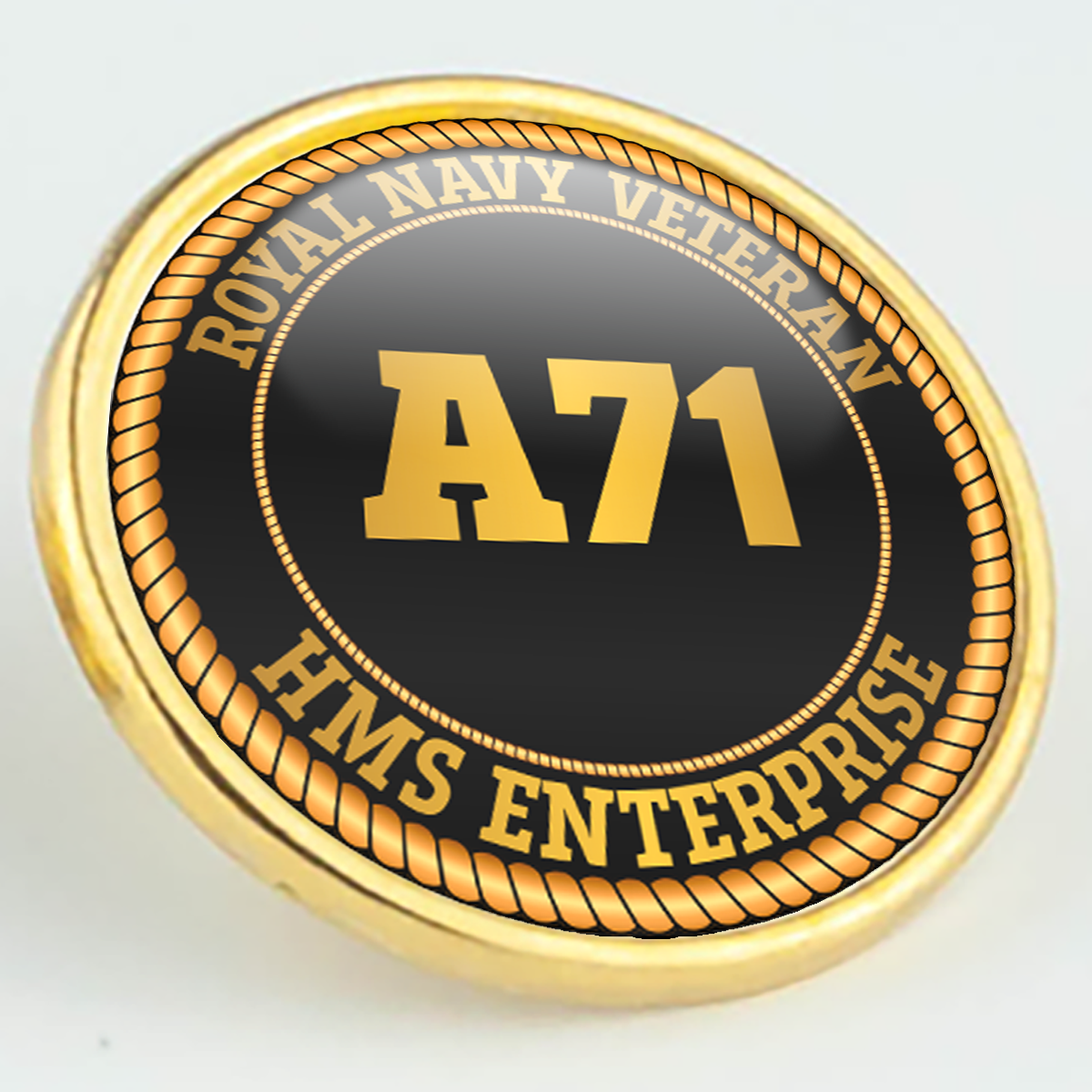 HMS Enterprise A71 Pennant Number Pin/Lapel Badge