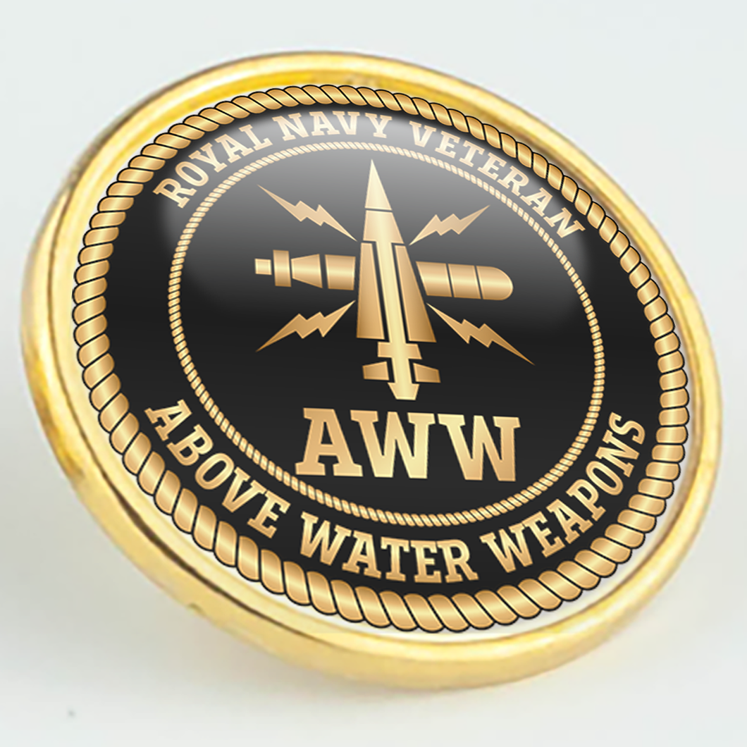 Royal Navy Veteran 'Above Water Weapons' Pin/Lapel Badge