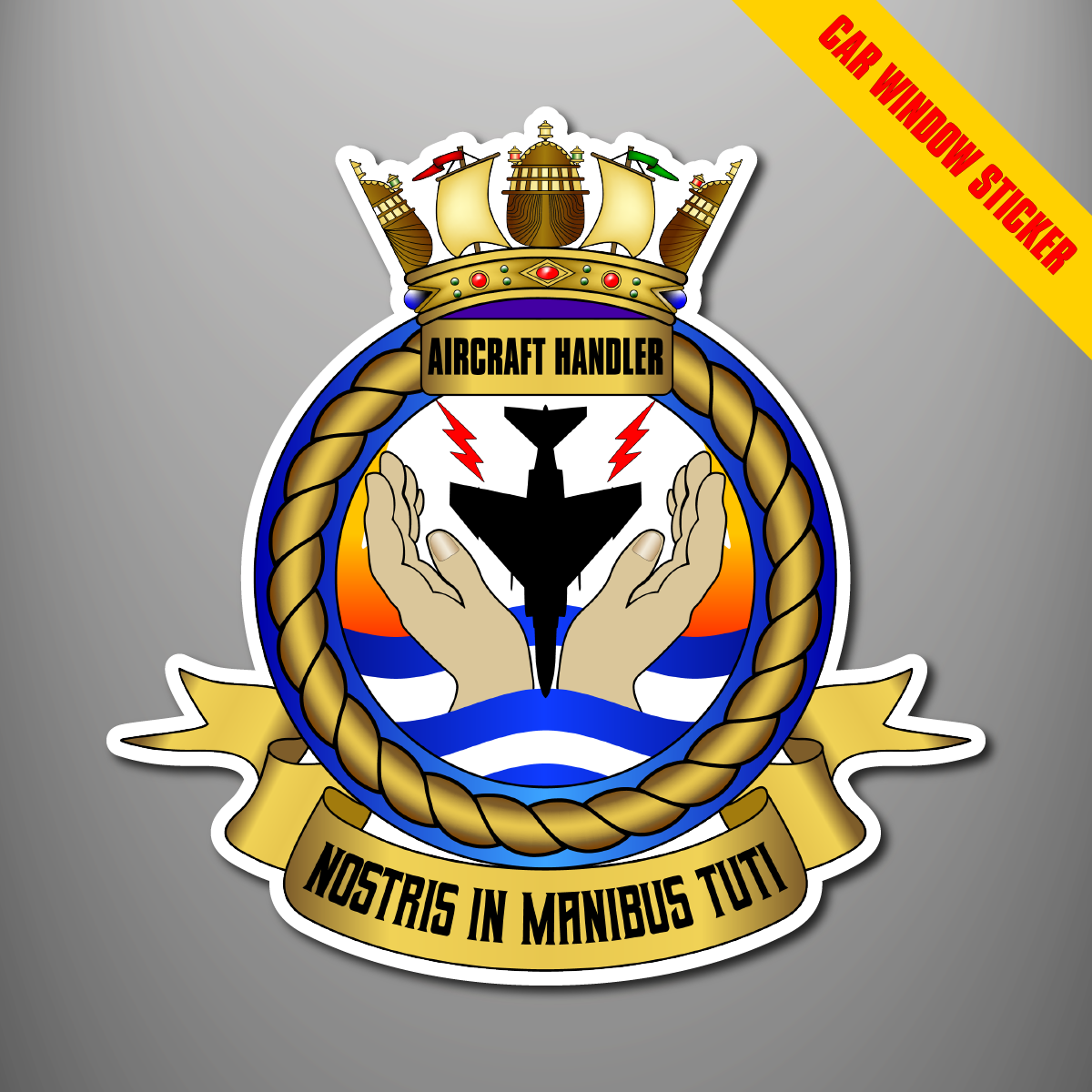 Aircraft Handler Branch Crest car window stickers