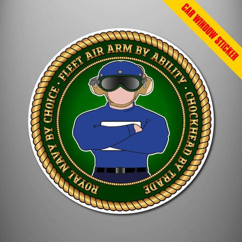 Blue Aircraft Handler Chockhead car window stickers