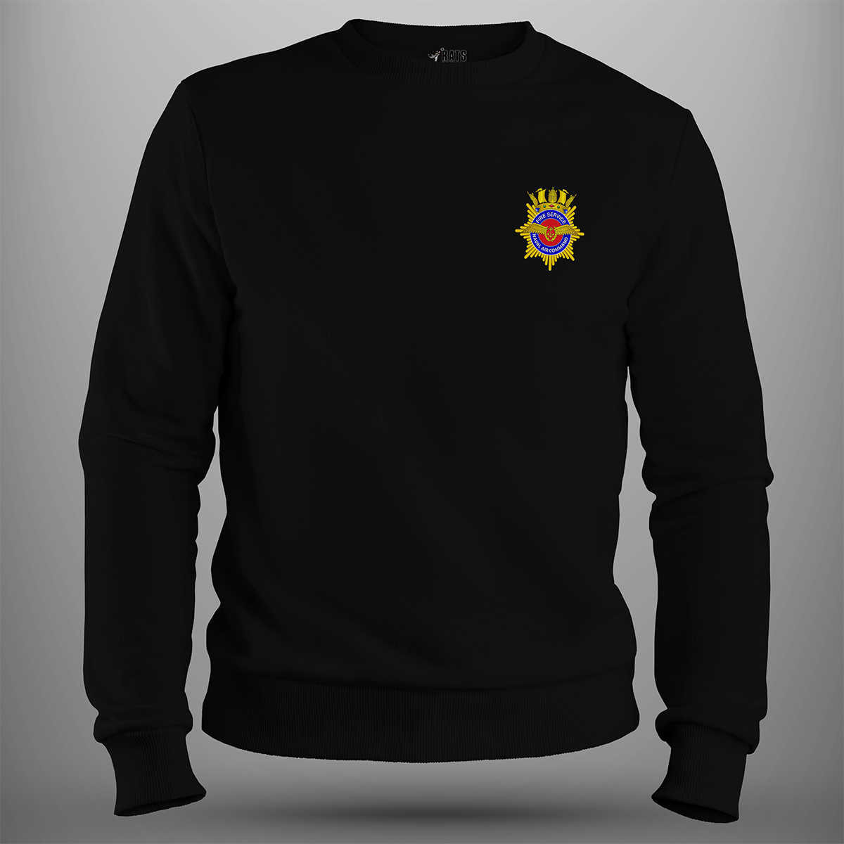 Aircraft Handler 'Naval Air Command Fire Service' Badge Sweatshirt in black