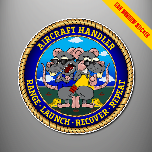 Aircraft Handler Range Launch Recover Repeat car window stickers