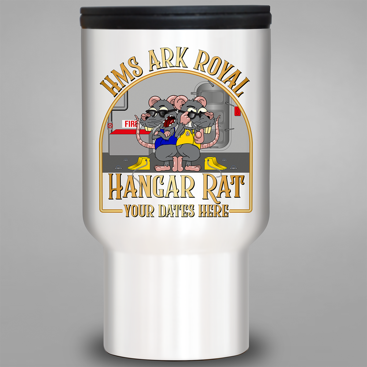 HMS Ark Royal Hangar Rat personalised travel mug