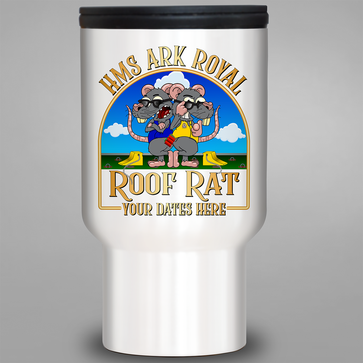 HMS Ark Royal Roof Rat personalised travel mug