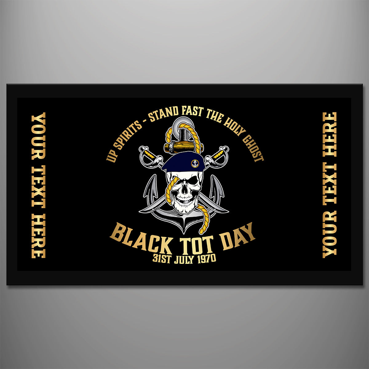 Black Tot Day personalised bar runner