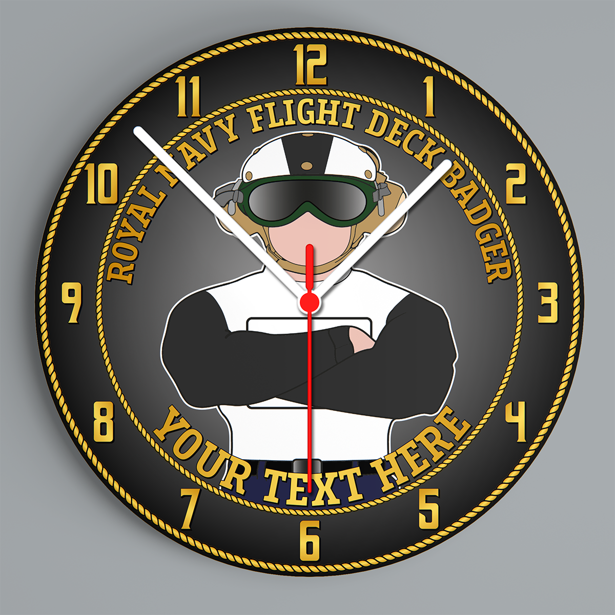 Flight Deck 'Badger' Glass Hanging Photo Clock - Personalised