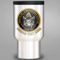 Black Tot Day personalised travel mug with naval skull design, 31 July 1970 and custom text area