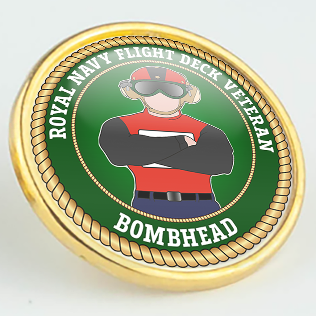 Royal Navy Flight Deck Veteran 'Bombhead' Pin/Lapel Badge