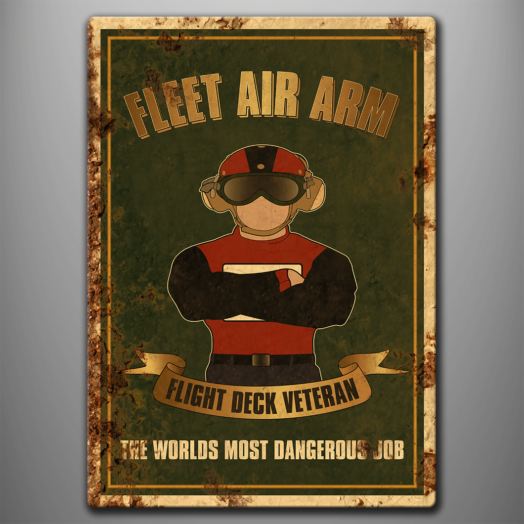 Vintage Style Aluminium Sign 'Flight Deck Veteran - Bombhead'
