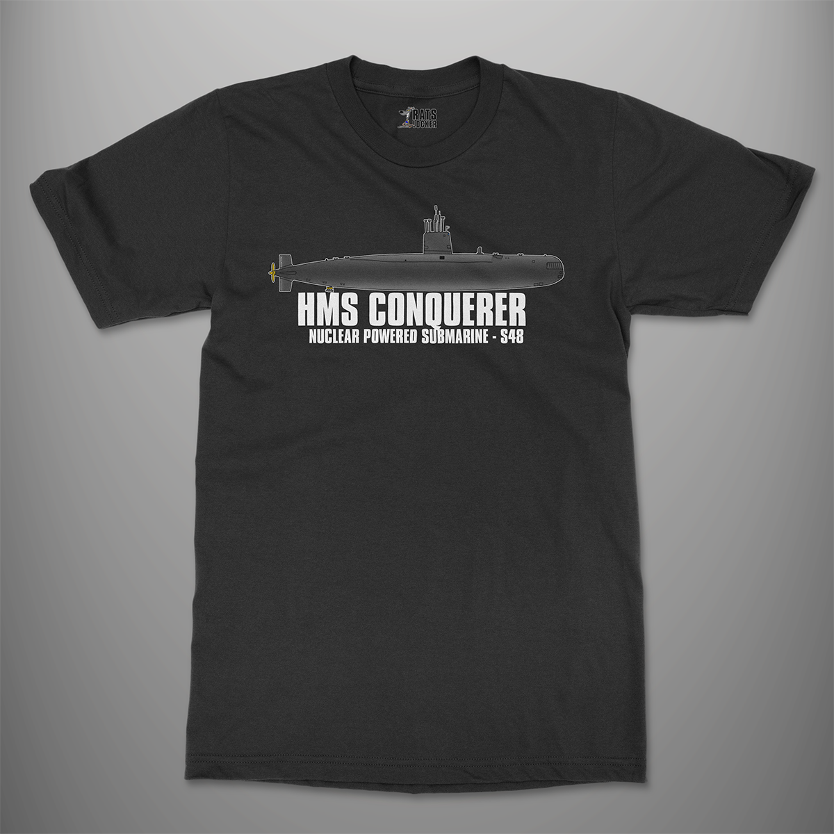 Churchill Class Submarine T-Shirt – HMS Conqueror design in black