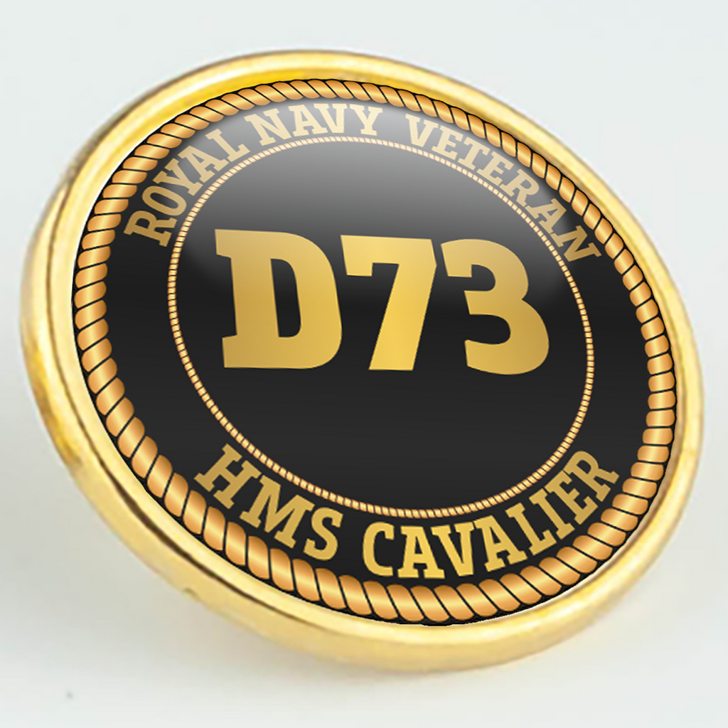 HMS Cavalier D73 Pennant Number Pin/Lapel Badge — product view