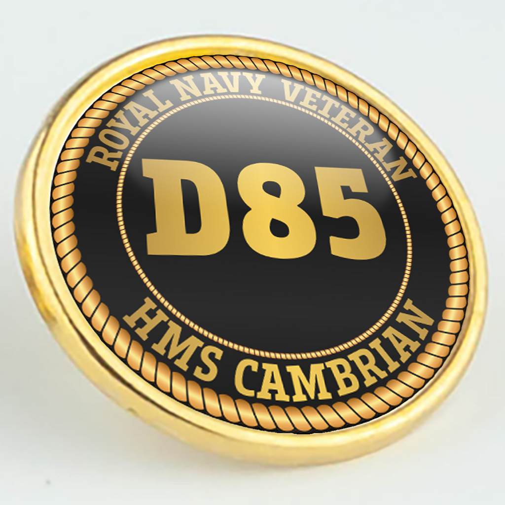 HMS Cambrian D85 Pennant Number Pin/Lapel Badge — product view