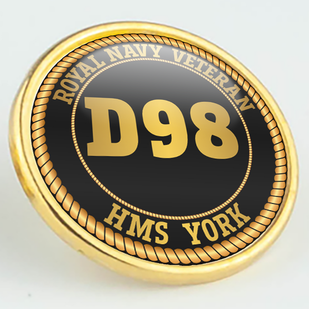 HMS York D98 Pennant Number Pin/Lapel Badge – The Rats Locker