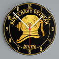 Royal Navy Veteran 'Diver Glass Hanging Photo Clock