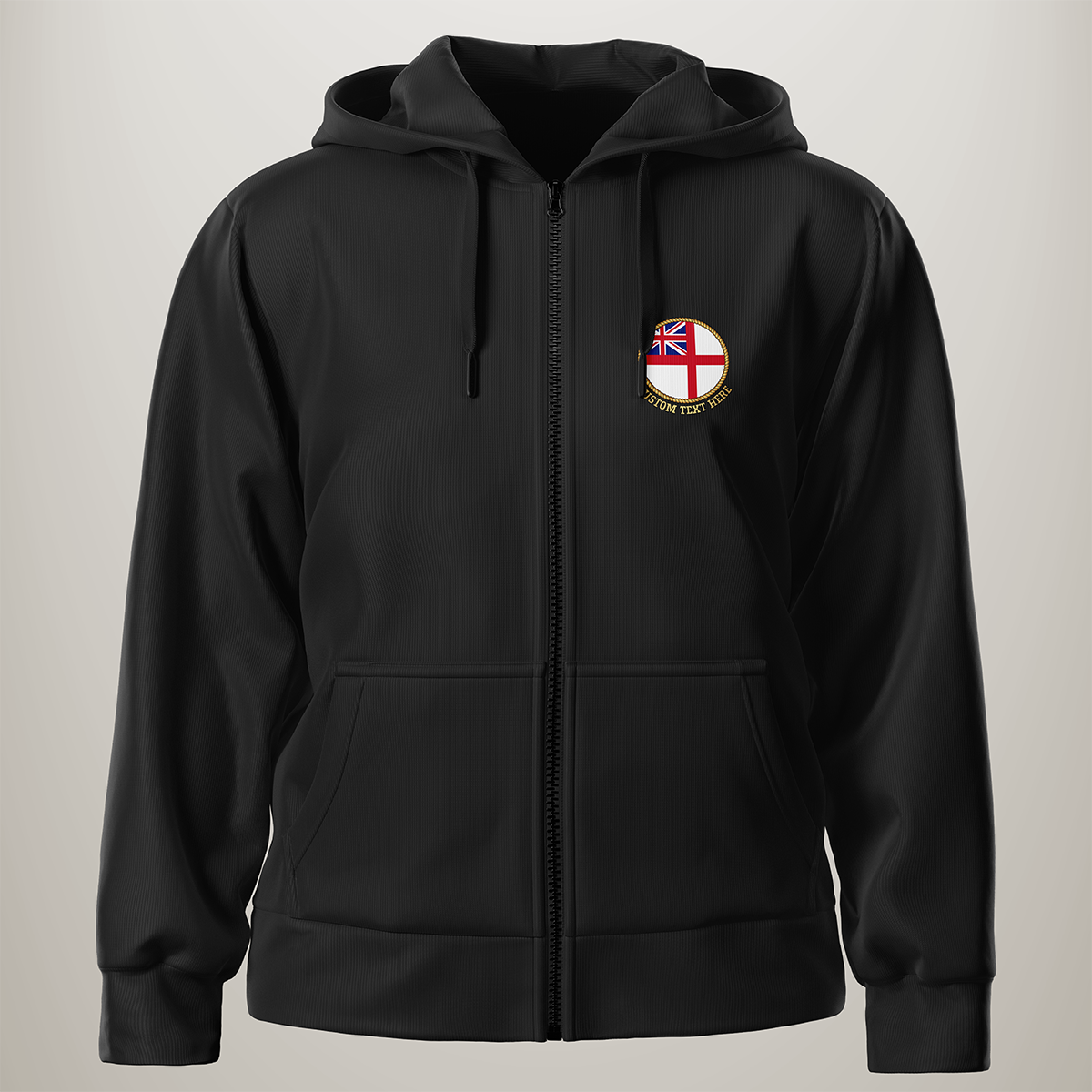 Fill Zip Hoodie - Circular White Ensign Design