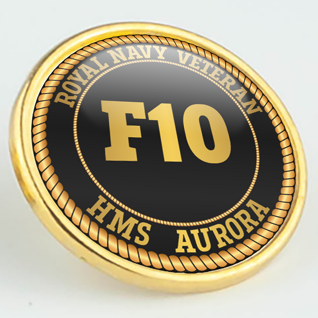 HMS Aurora F10 Pennant Number Pin/Lapel Badge — product view