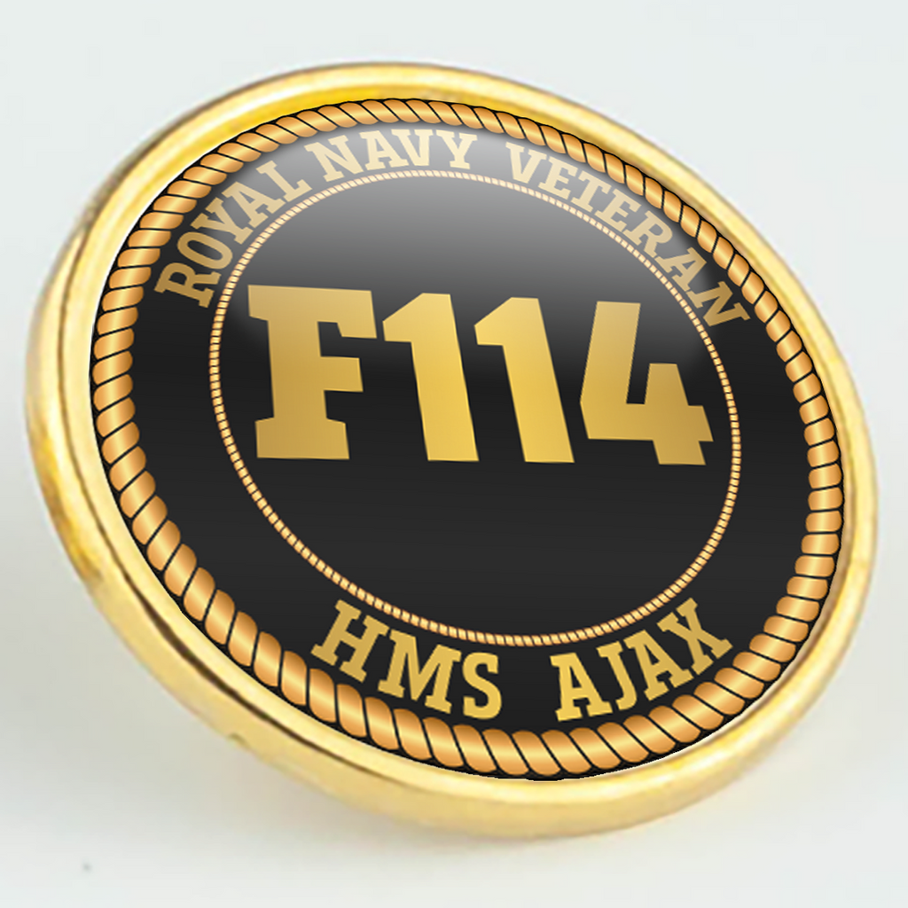 HMS Ajax F114 Pennant Number Pin/Lapel Badge — product view