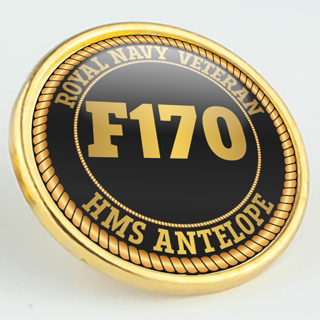 HMS Antelope F170 Pennant Number Pin/Lapel Badge — product view