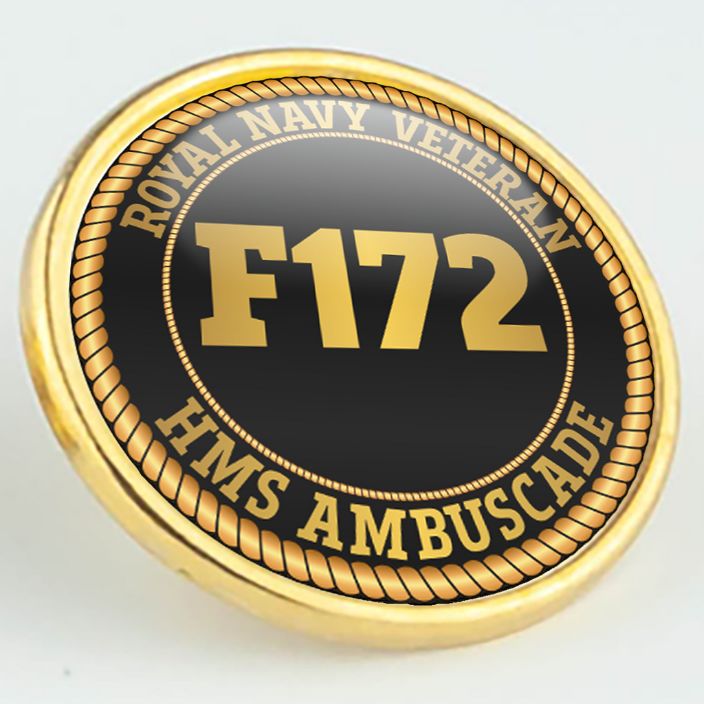 HMS Ambuscade F172 Pennant Number Pin/Lapel Badge — product view