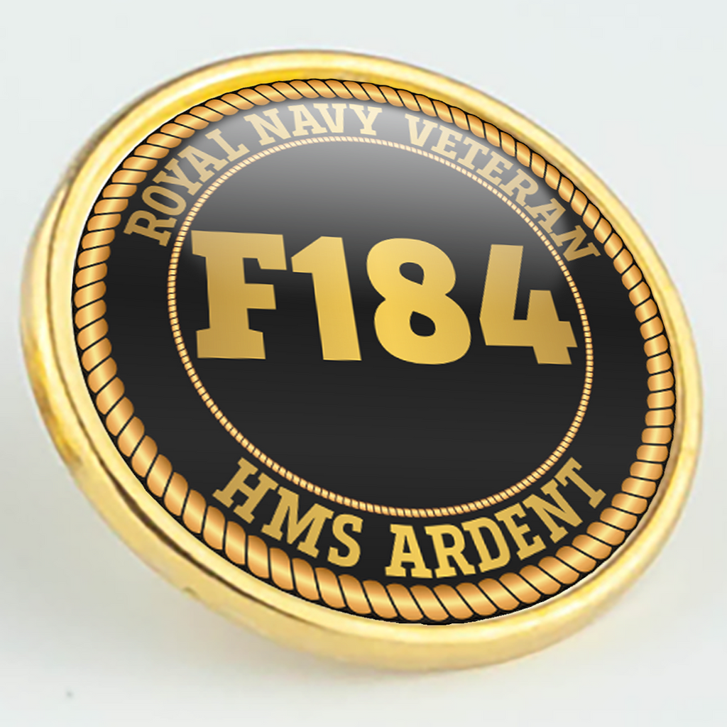 HMS Ardent F184 Pennant Number Pin/Lapel Badge — product view
