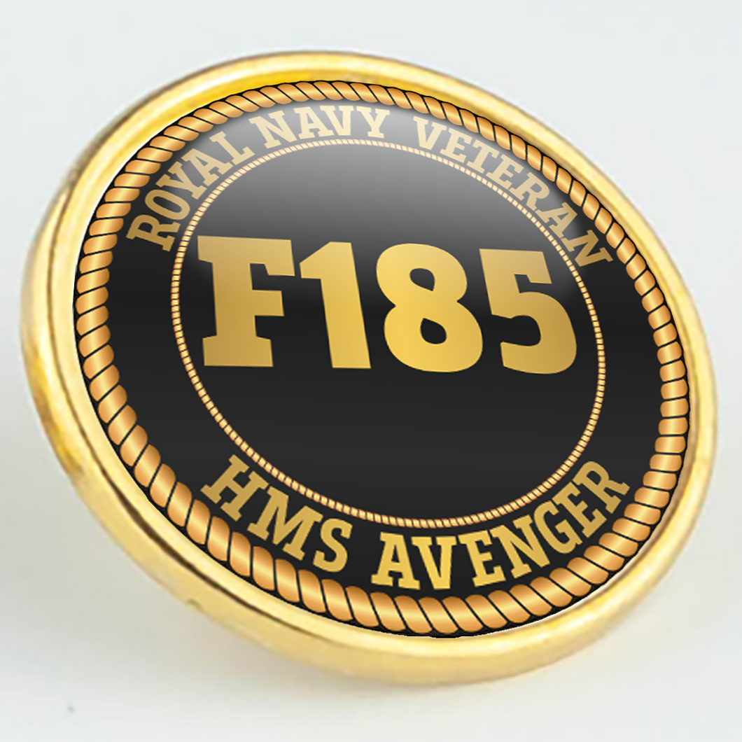 HMS Avenger F185 Pennant Number Pin/Lapel Badge – The Rats Locker