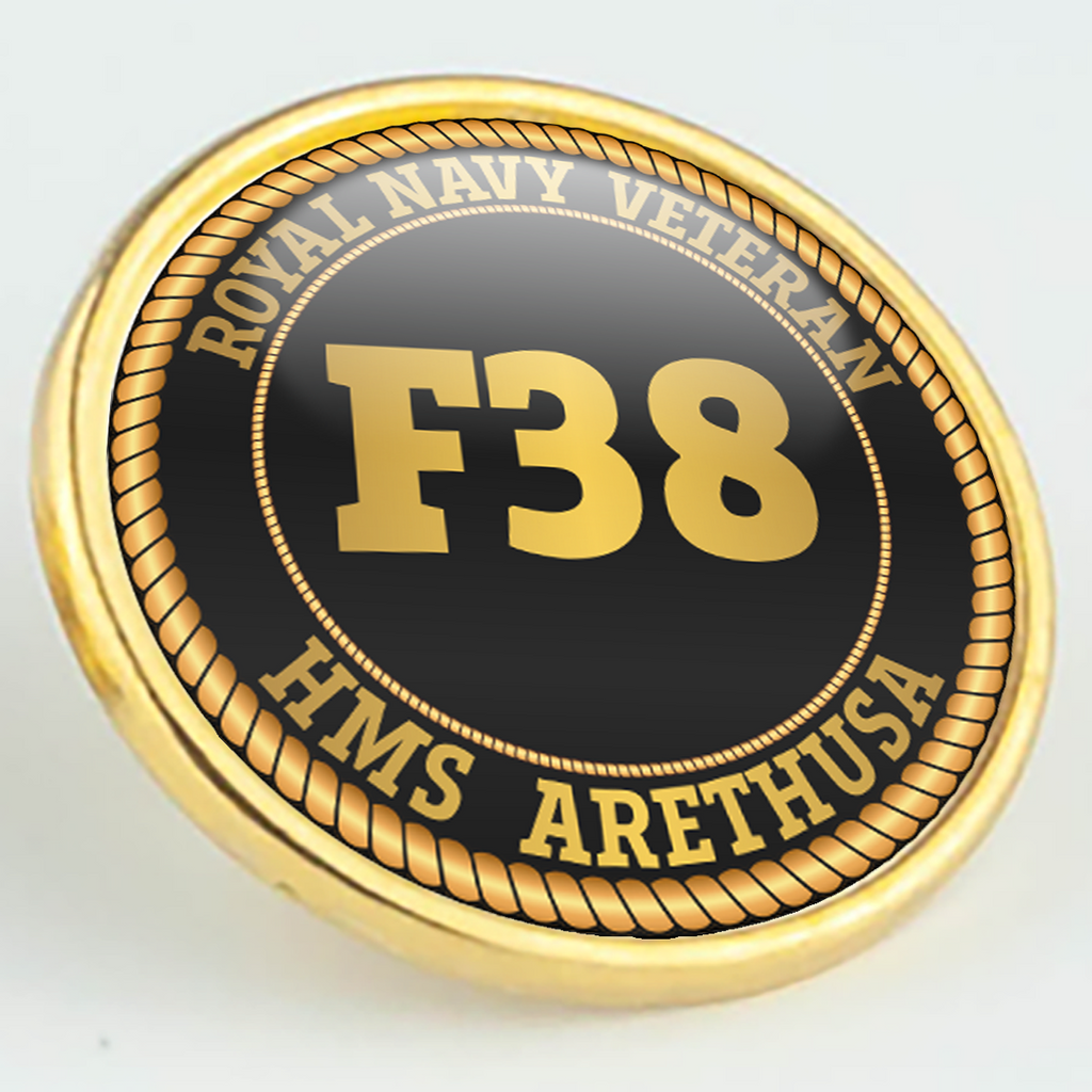 HMS Arethusa F38 Pennant Number Pin/Lapel Badge — product view