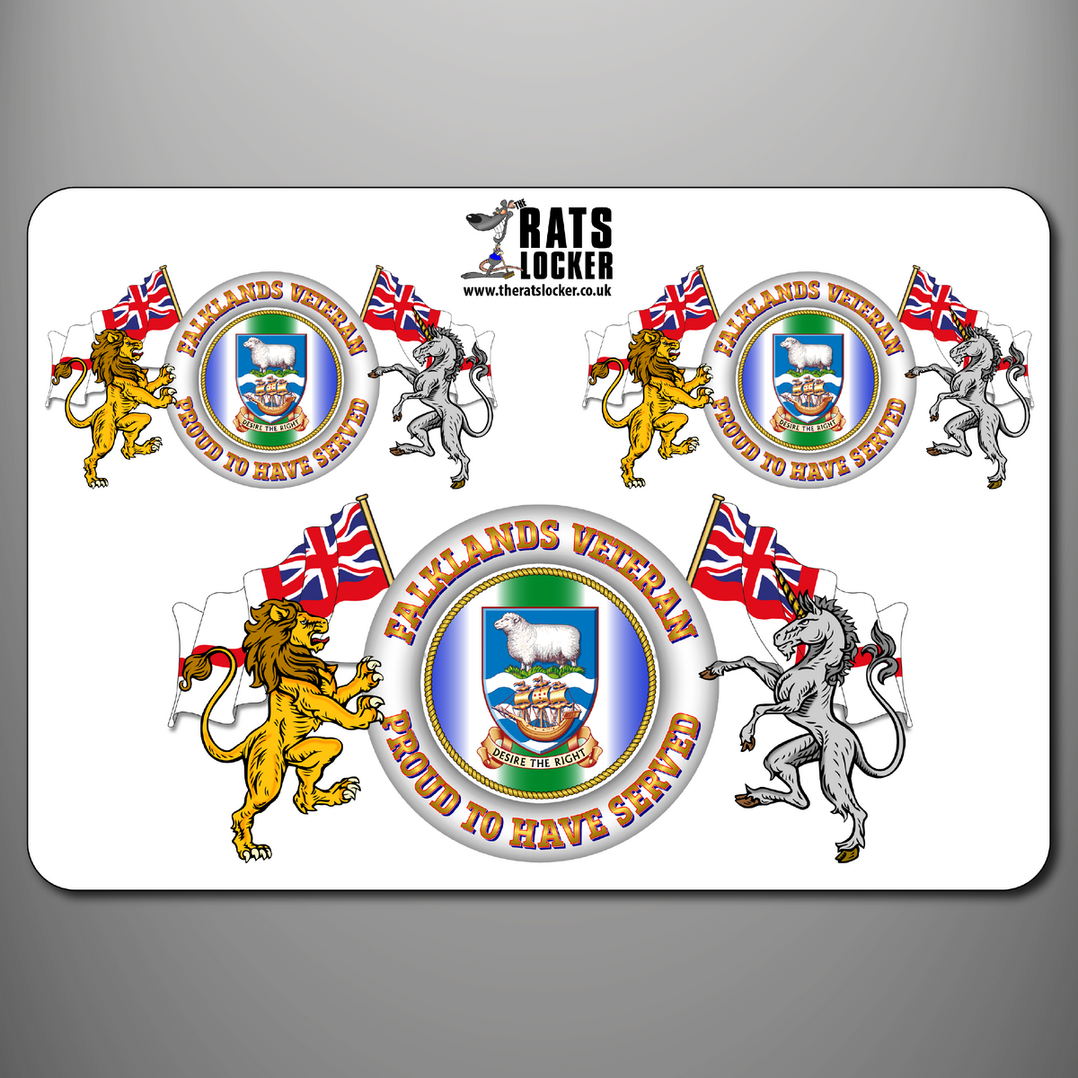 Falklands Veteran Proud to Have Served self-adhesive sticker sheet