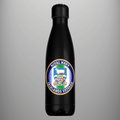 Black Falklands Veteran water bottle with Royal Navy emblem and Falkland Islands coat of arms