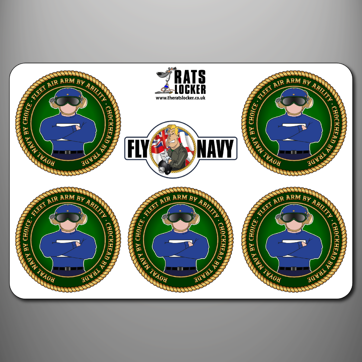 Blue Fleet Air Arm Chockhead self-adhesive sticker sheet