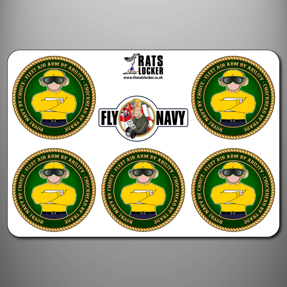 Yellow Fleet Air Arm Chockhead self-adhesive sticker sheet