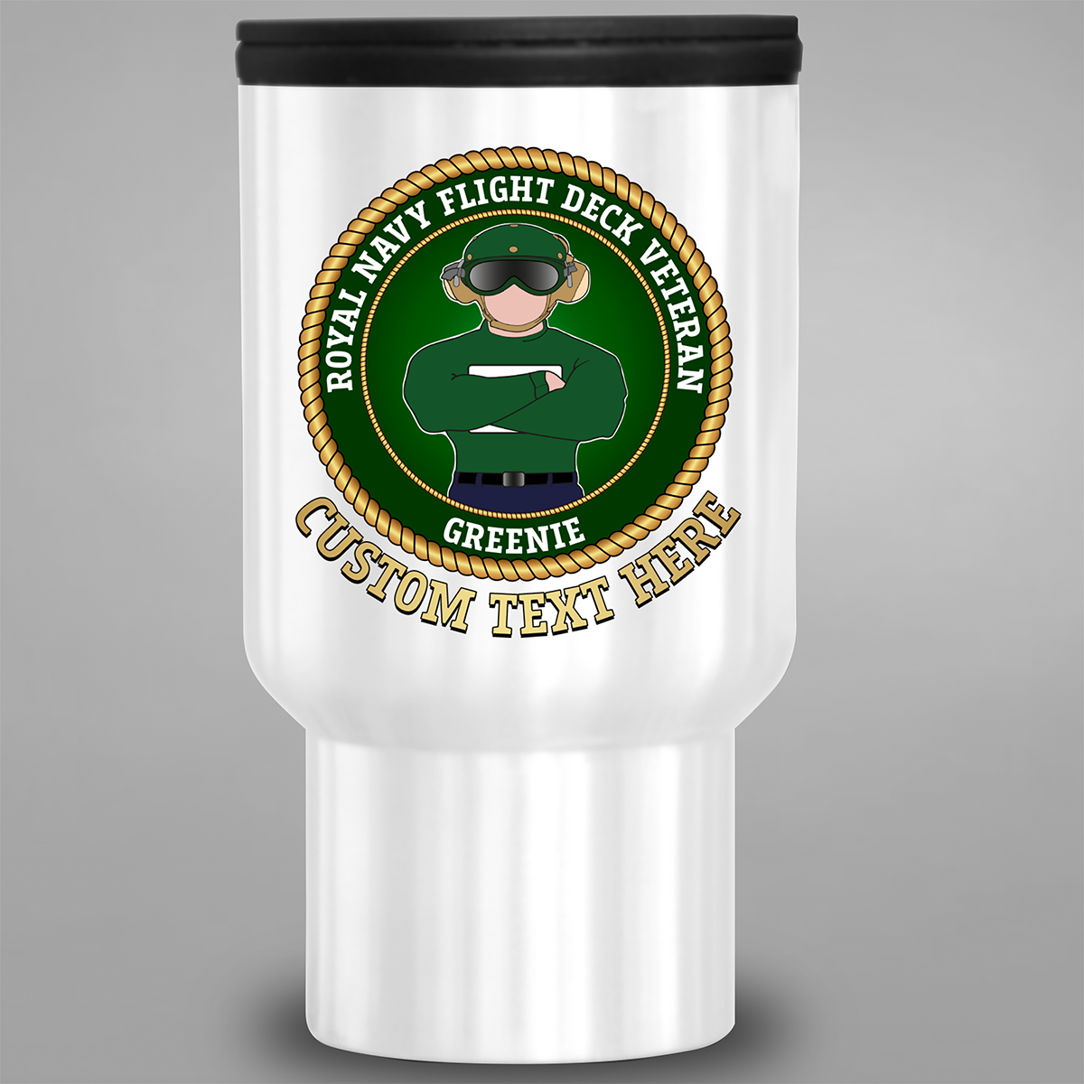 Fleet Air Arm Flight Deck Veteran Greenie personalised travel mug
