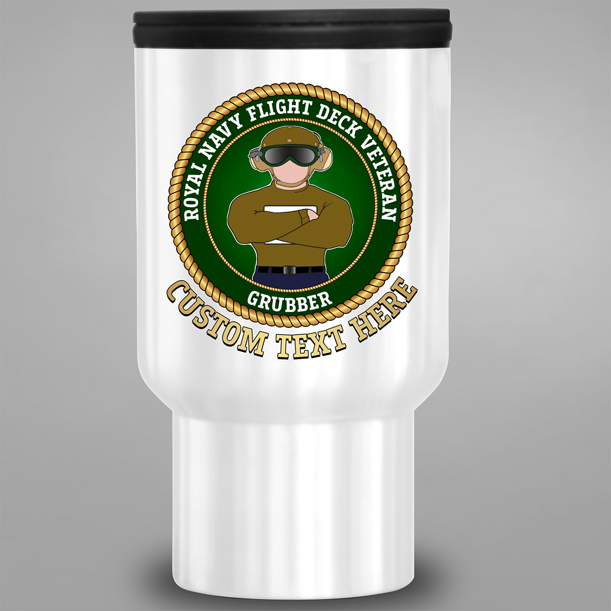 Fleet Air Arm Flight Deck Veteran Grubber personalised travel mug