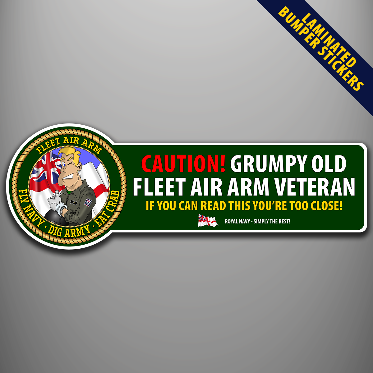 Fleet Air Arm Fly Navy Dig Army Eat Crab laminated bumper stickers