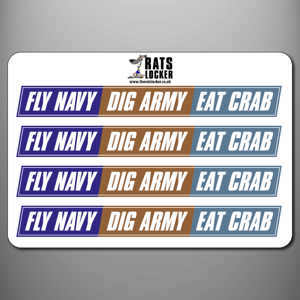 Fleet Air Arm Fly Navy Dig Army Eat Crab self-adhesive sticker sheet