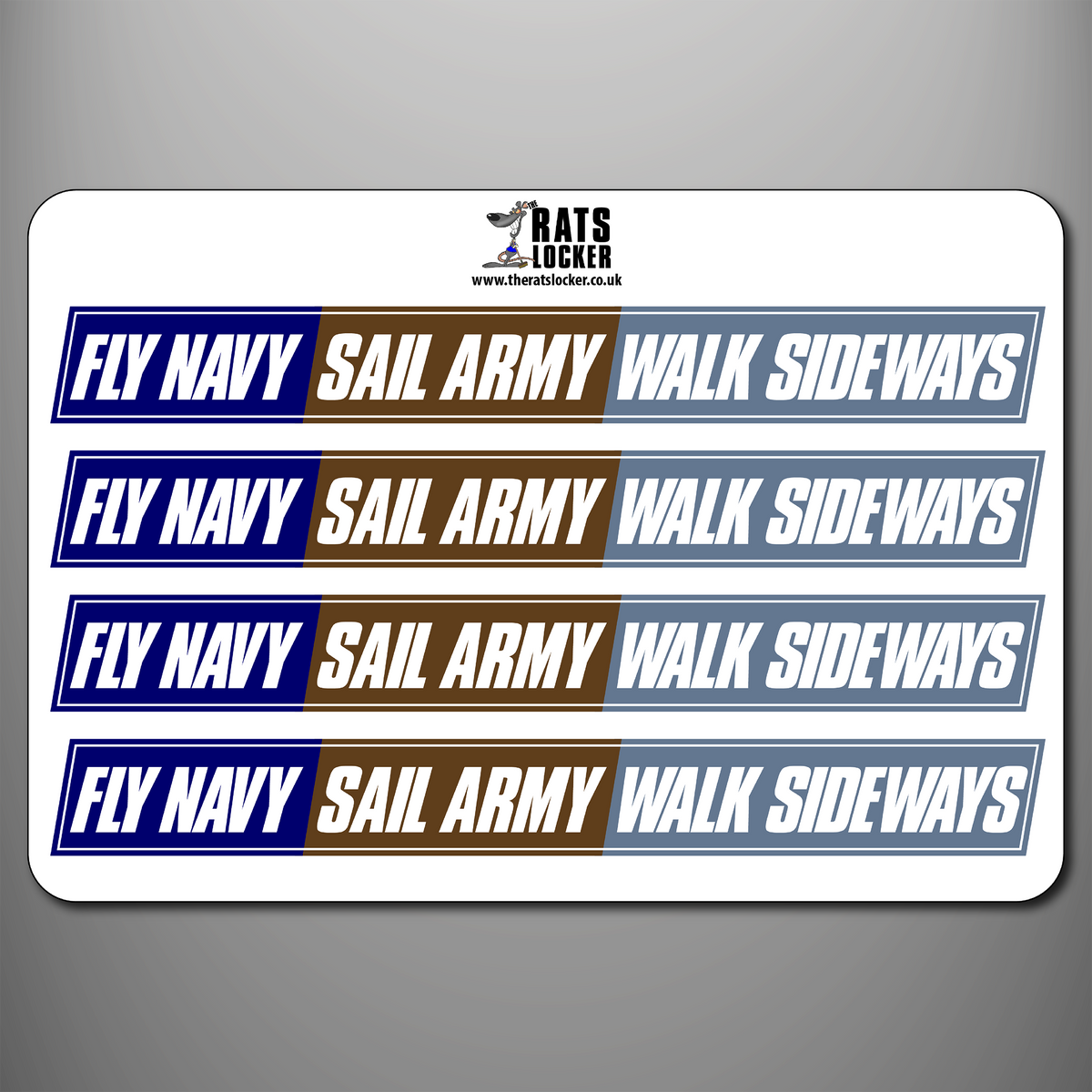 Fleet Air Arm Fly Navy Sail Army Walk Sideways self-adhesive sticker sheet