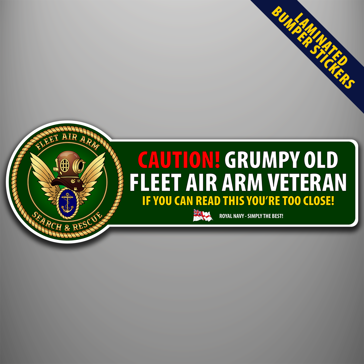 Fleet Air Arm SAR Diver laminated bumper stickers