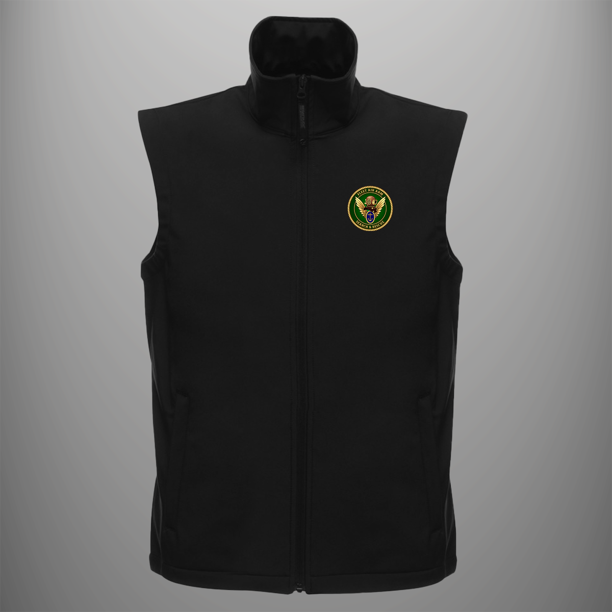 Fleet Air Arm 'SAR Diver' soft shell body warmer in black — front view