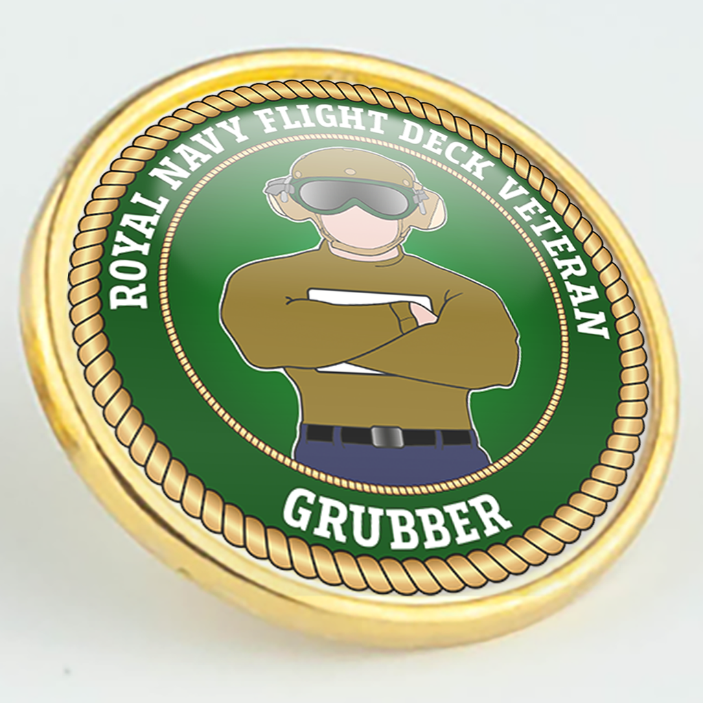 Royal Navy Flight Deck Veteran 'Grubber' Pin/Lapel Badge