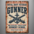 Vintage Style Aluminium Sign Royal Navy Veteran 'Gunner'