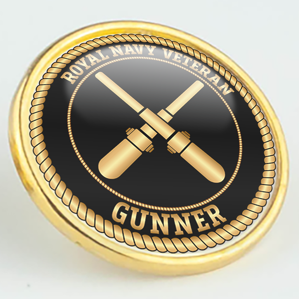Royal Navy Veteran 'Gunner' Pin/Lapel Badge