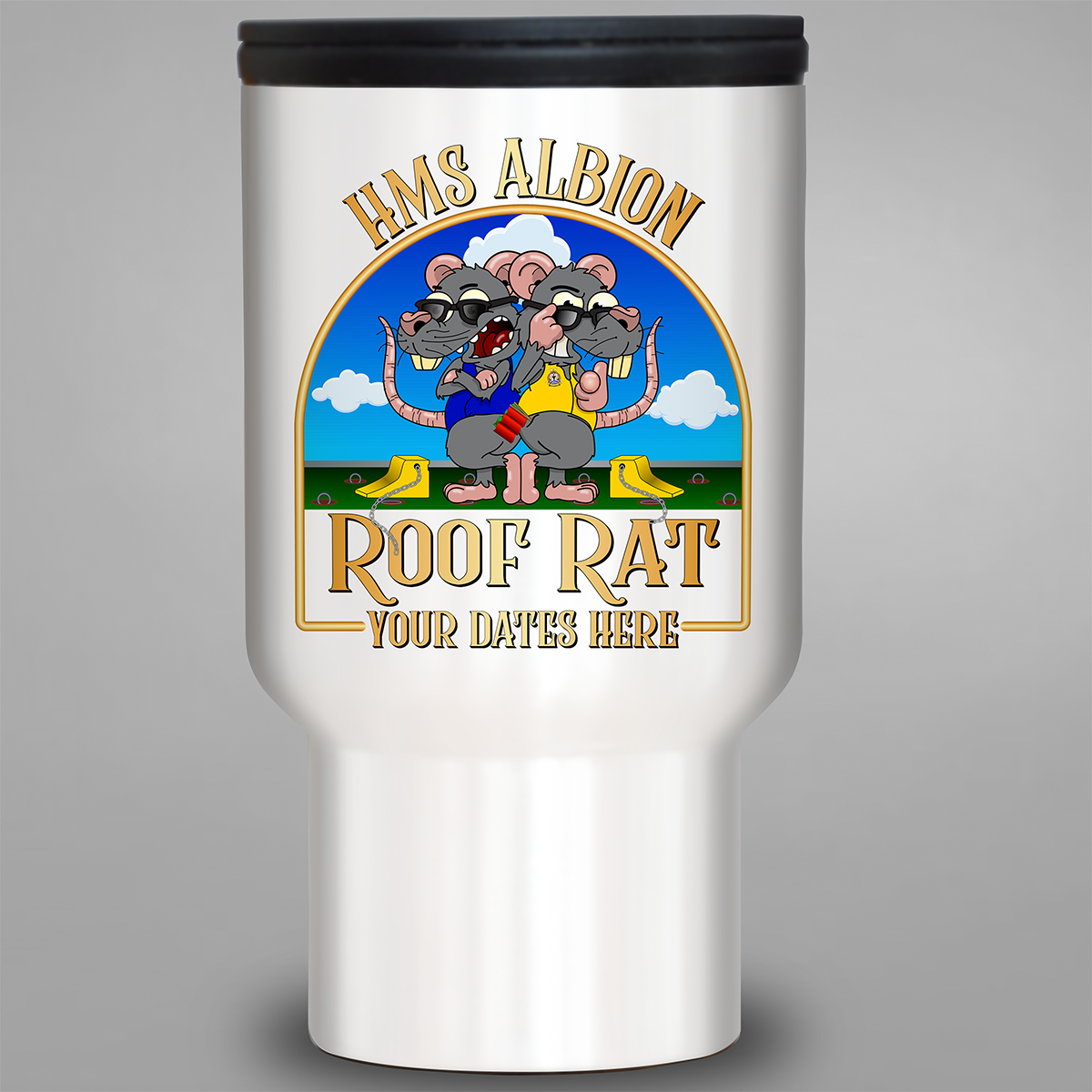 HMS Albion Roof Rat personalised travel mug