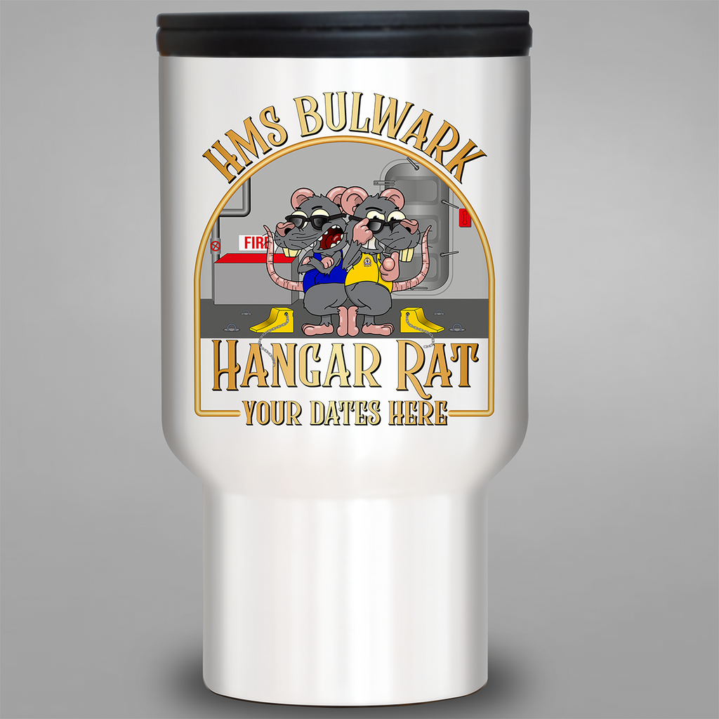 HMS Bulwark Hangar Rat personalised travel mug