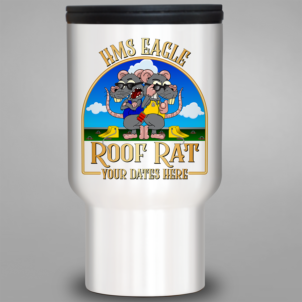 HMS Eagle Roof Rat personalised travel mug